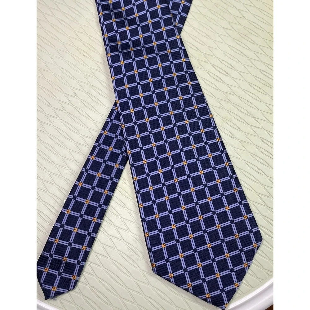 ROBERT TALBOTT Men's Tie NORDSTROM‎ 100% Silk Handmade Blue&Orange